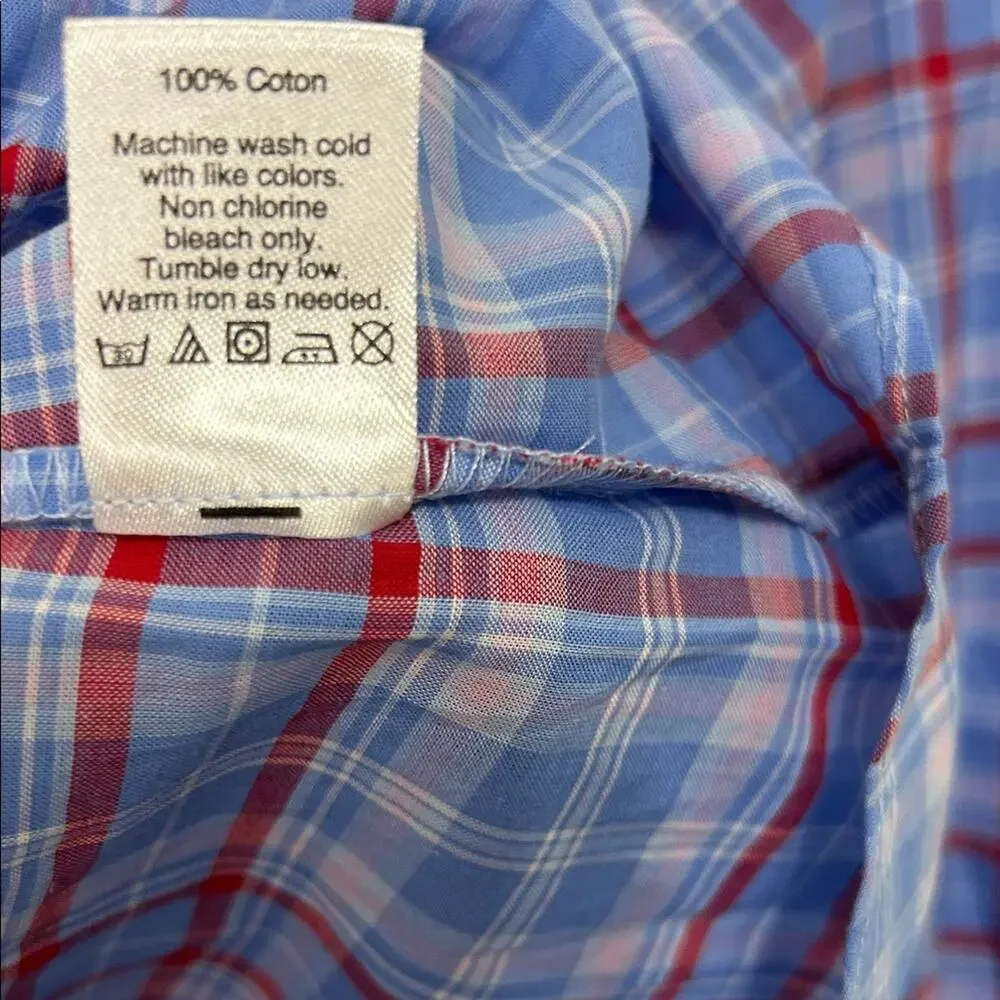 J. Crew Blue and Red Plaid Button Down Shirt Size Small